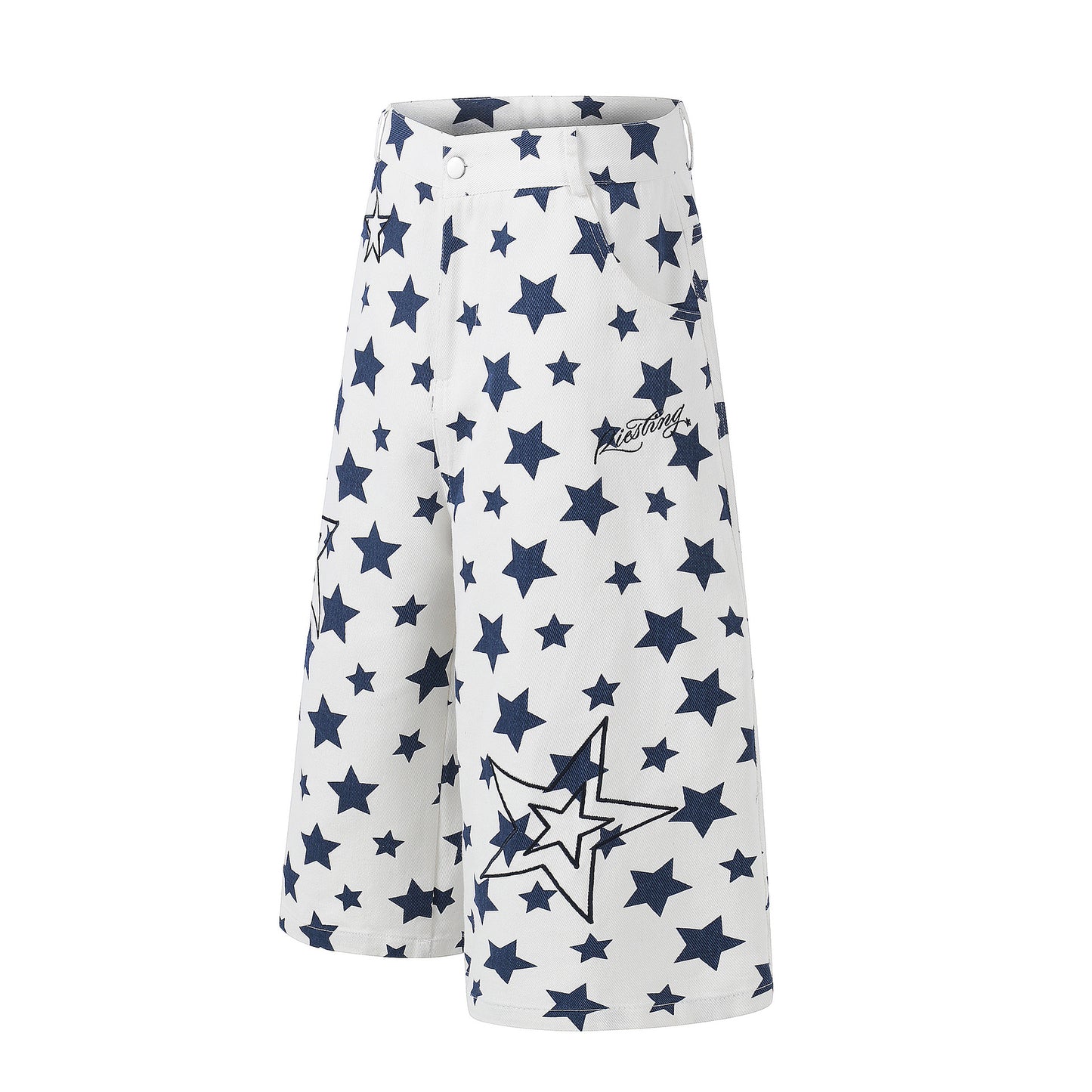 Star Print Denim Half Jeans WN25801