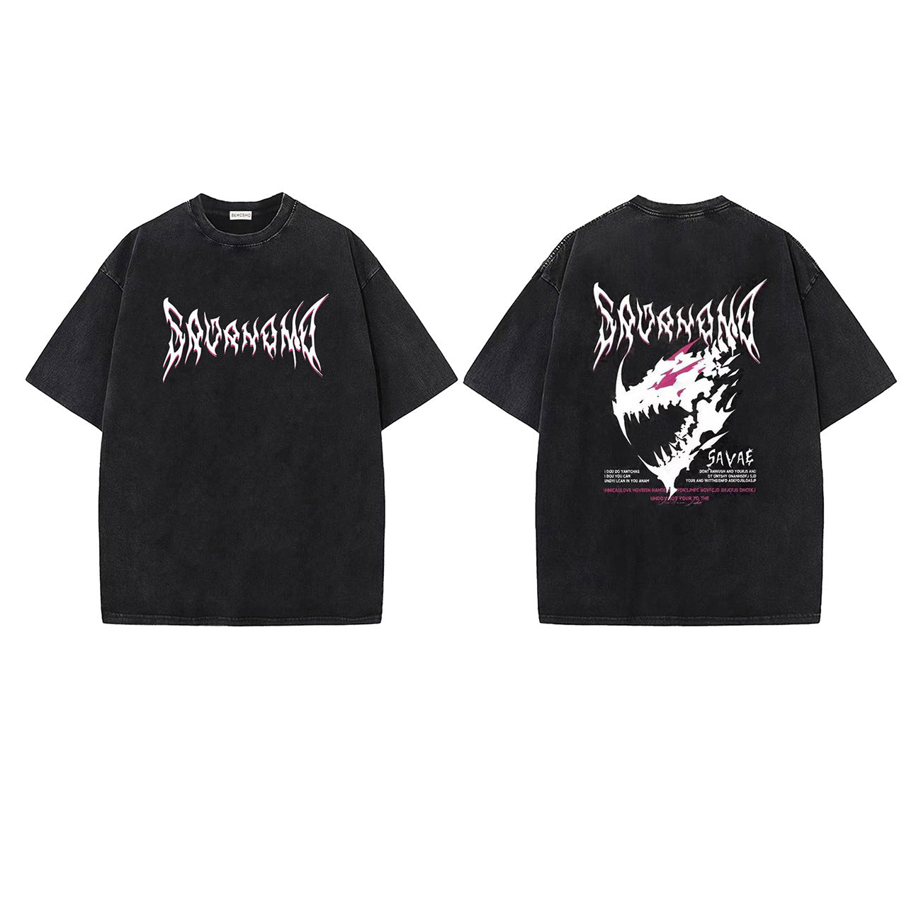 Washed Gothic Letter Short Sleeve T-Shirt WN26948