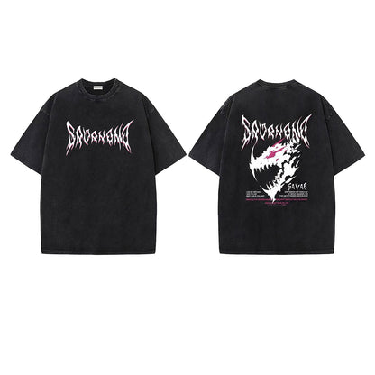 Washed Gothic Letter Short Sleeve T-Shirt WN26948