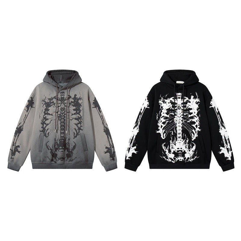 Skeleton Art Graphic Print Hoodie WN23572