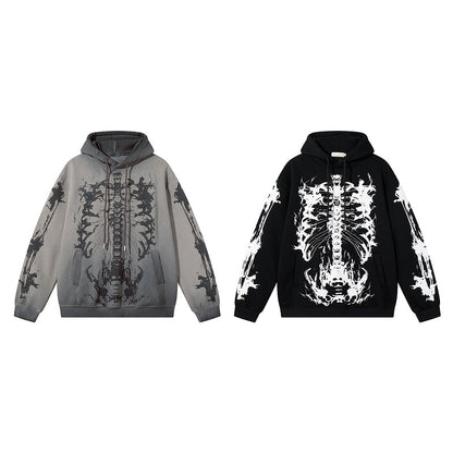 Skeleton Art Graphic Print Hoodie WN23572