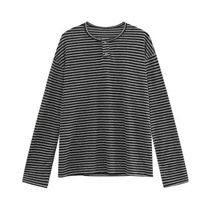 Border Button Long Sleeve T-Shirt WN24936