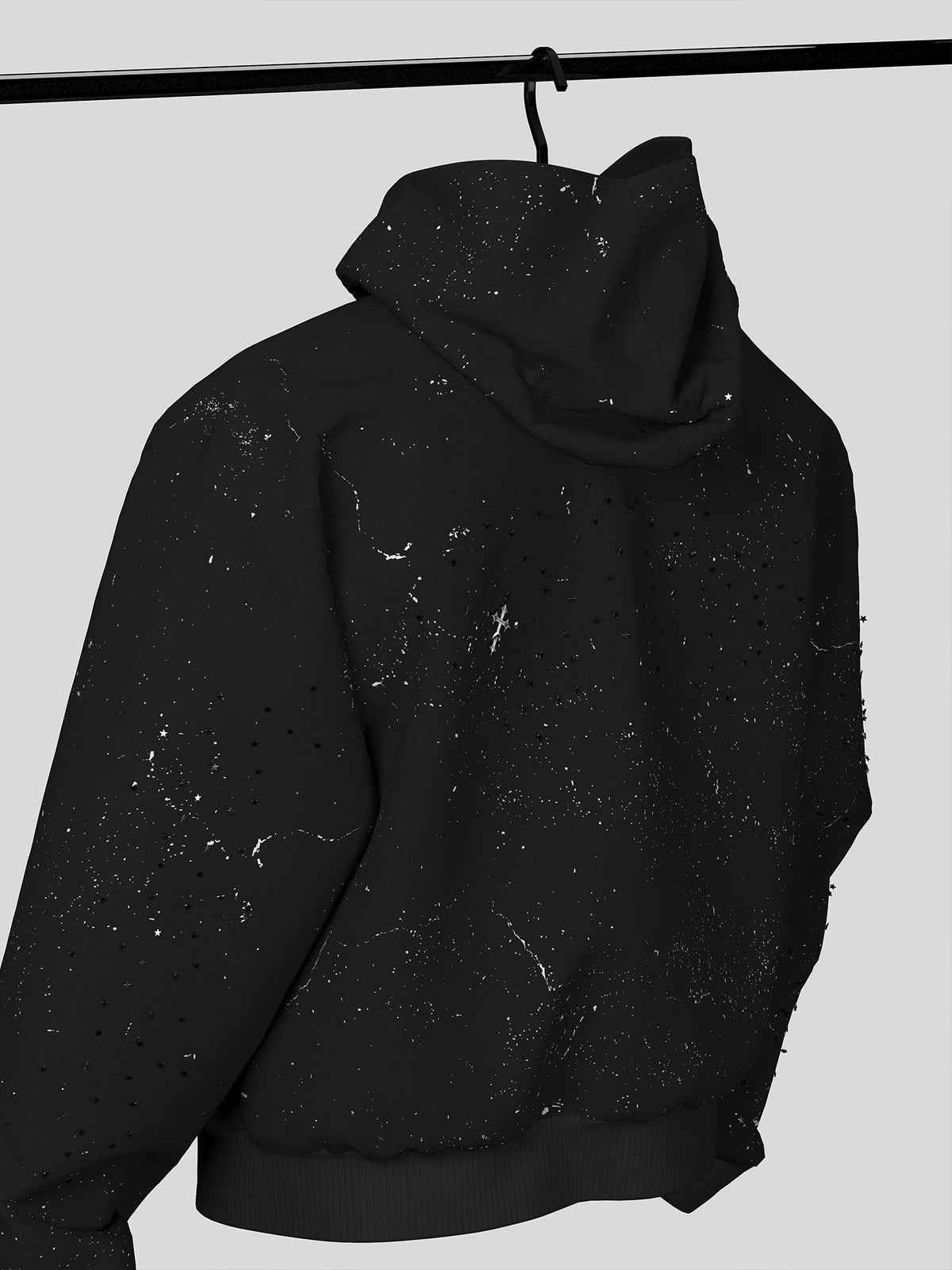 Oversize Cross Print Zipper Hoodie WN27126