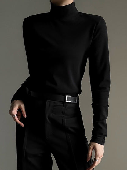 Fleece Lining High-Neck Long Sleeve T-Shirt WN23137