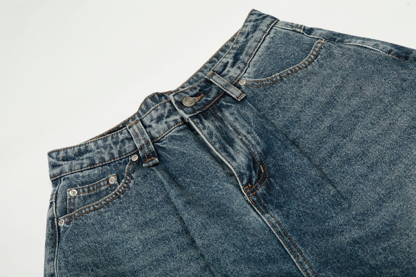 Washed Barrel Wide Leg Denim Jeans WN26108