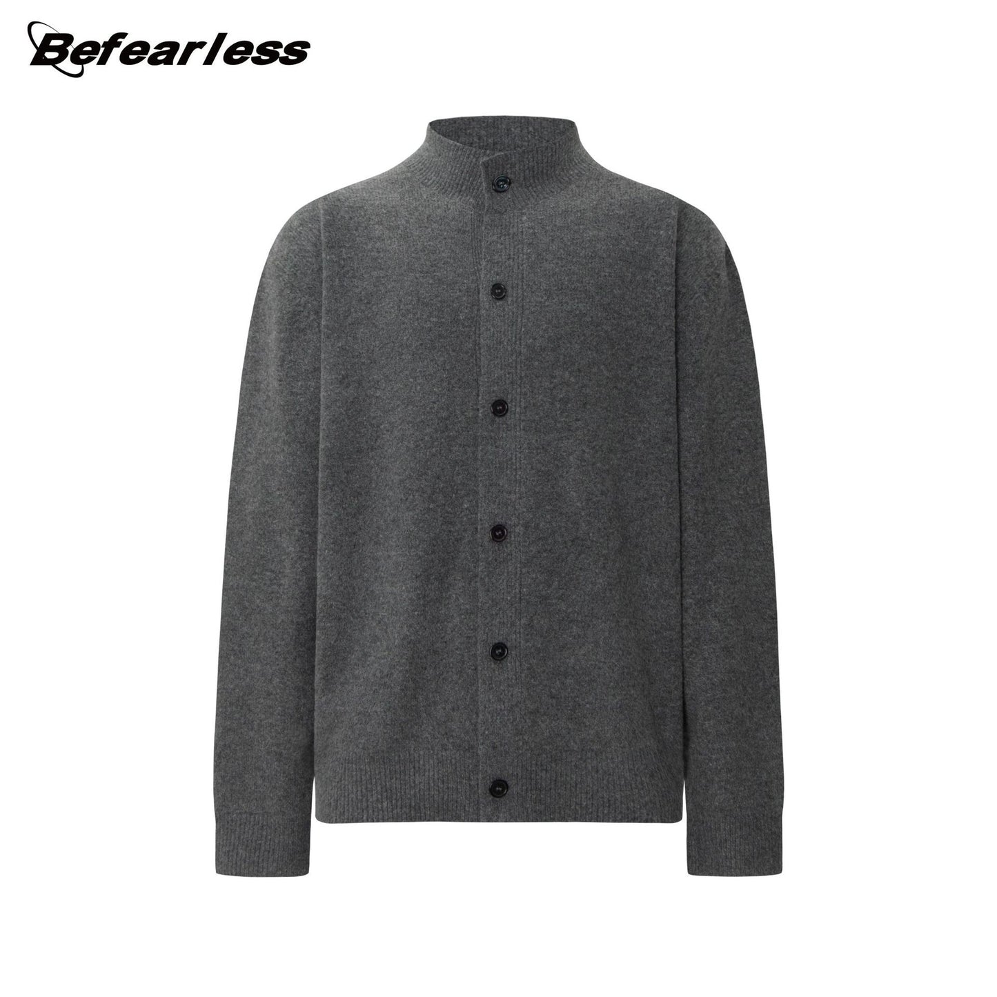 High-Neck Minimal Knit Cardigan WN26226
