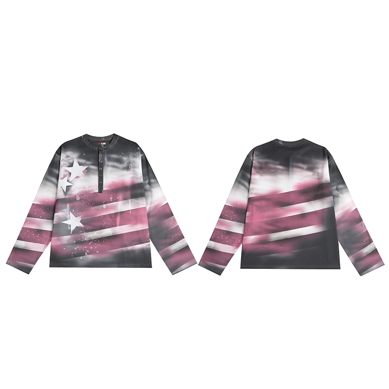 Graffiti Star Print Long Sleeve T-Shirt WN17146