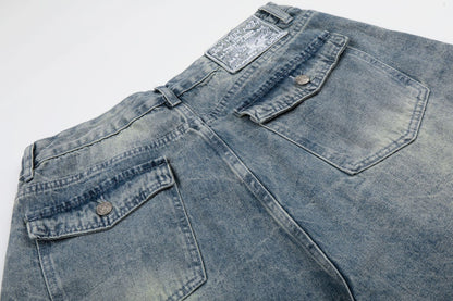 Lightning Graphic Denim Half Jeans WN26002