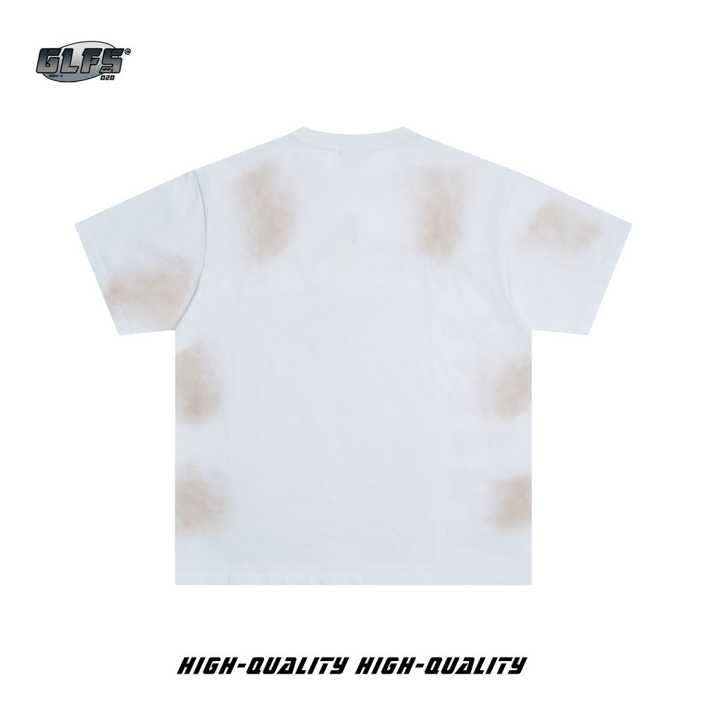 Washed Target Print Short Sleeve T-Shirt WN26505