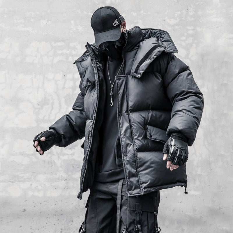 Cyberpunk Hooded Puffer Jacket WN22437