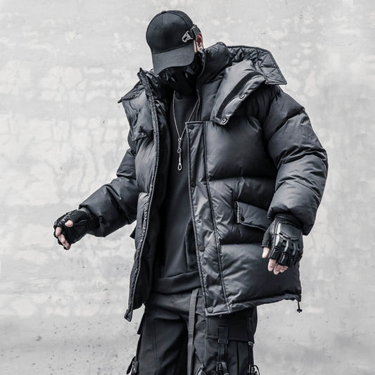 Cyberpunk Hooded Puffer Jacket WN22437