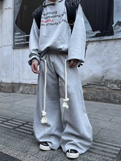 Thick Rope Wide Leg Sweatpants WN9007