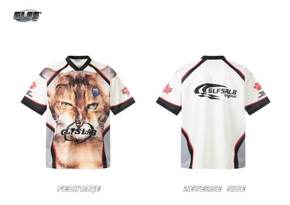 Sporty Animal Graphic Letter Short Sleeve T-Shirt WN26520