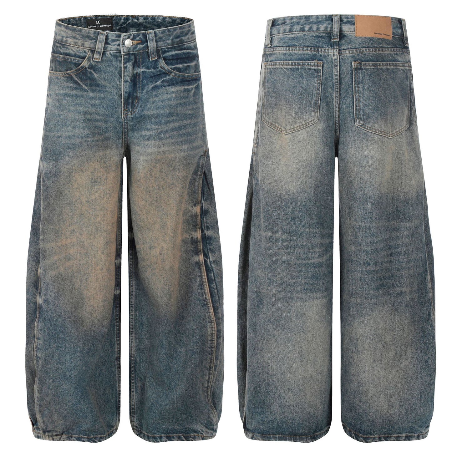 Washed Wide Leg Denim Jeans WN25968