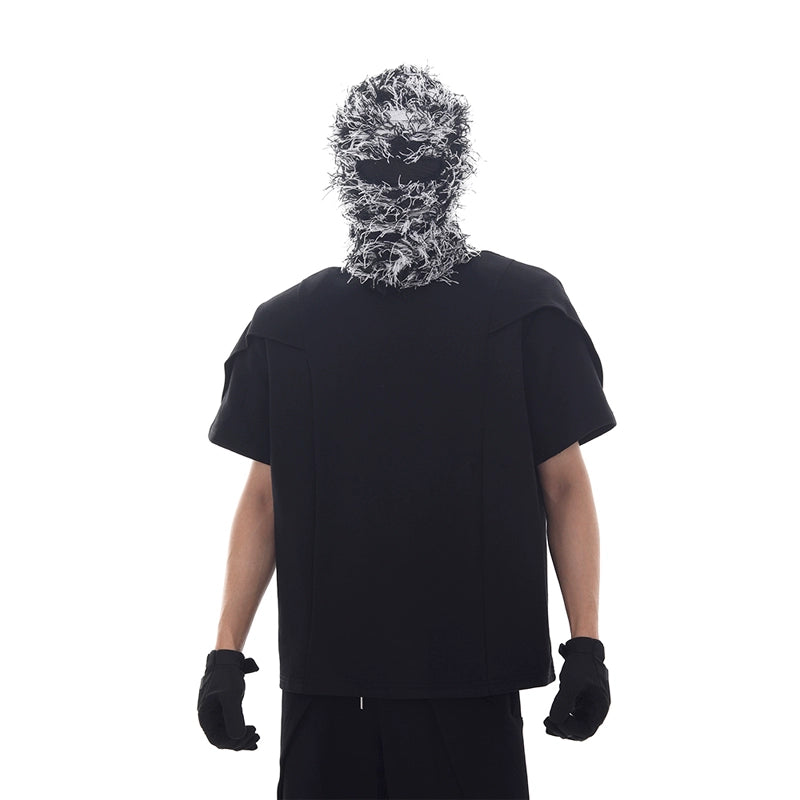 Deconstructed Patchwork Short Sleeve T-Shirt & Pants Setup WN18716