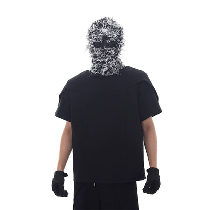 Deconstructed Patchwork Short Sleeve T-Shirt & Pants Setup WN18716