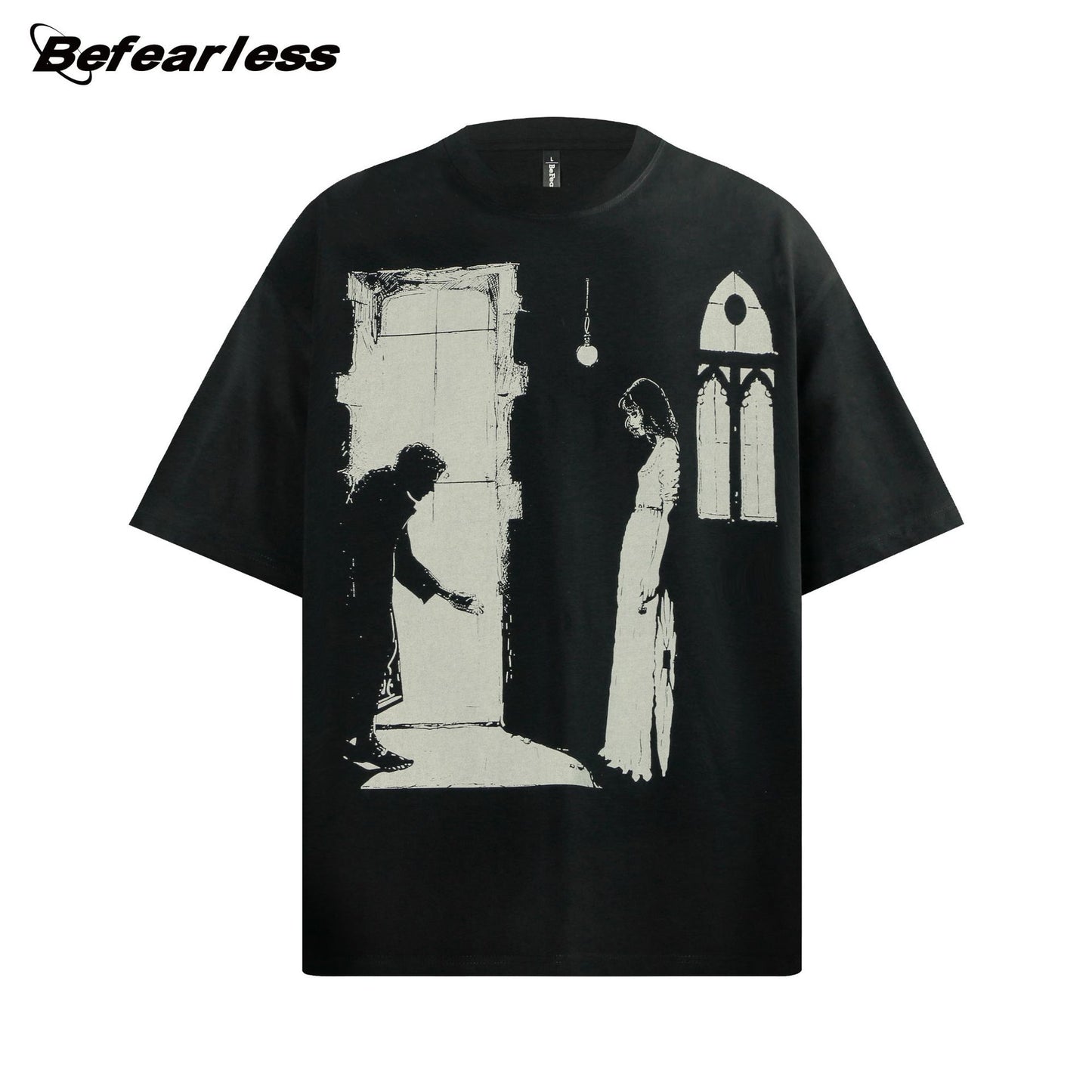 Letter Figure Graphic Oversize Short Sleeve T-Shirt WN26357