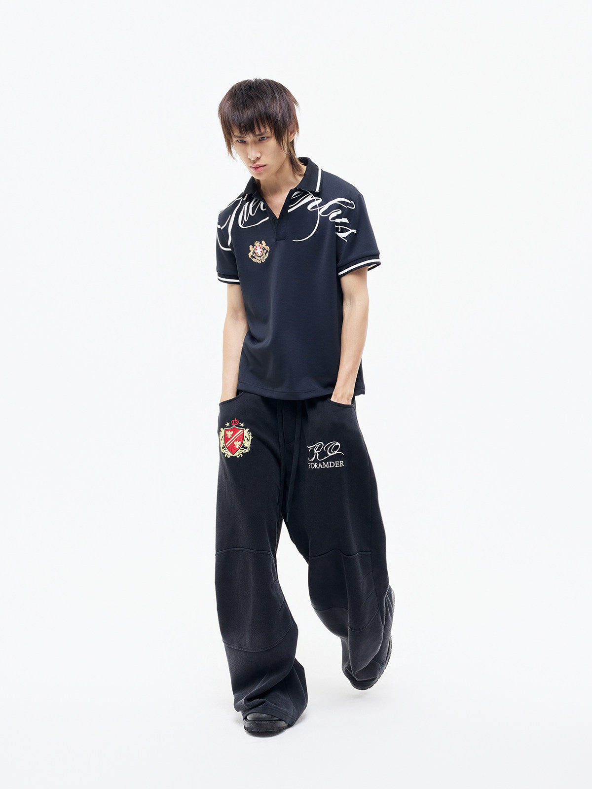 Logo Embroidery Wide Leg Sweatpants WN27267