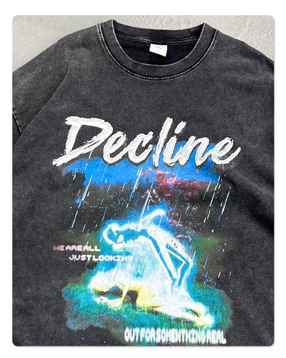 Washed Graphic Print Oversize Short Sleeve T-Shirt WN16247