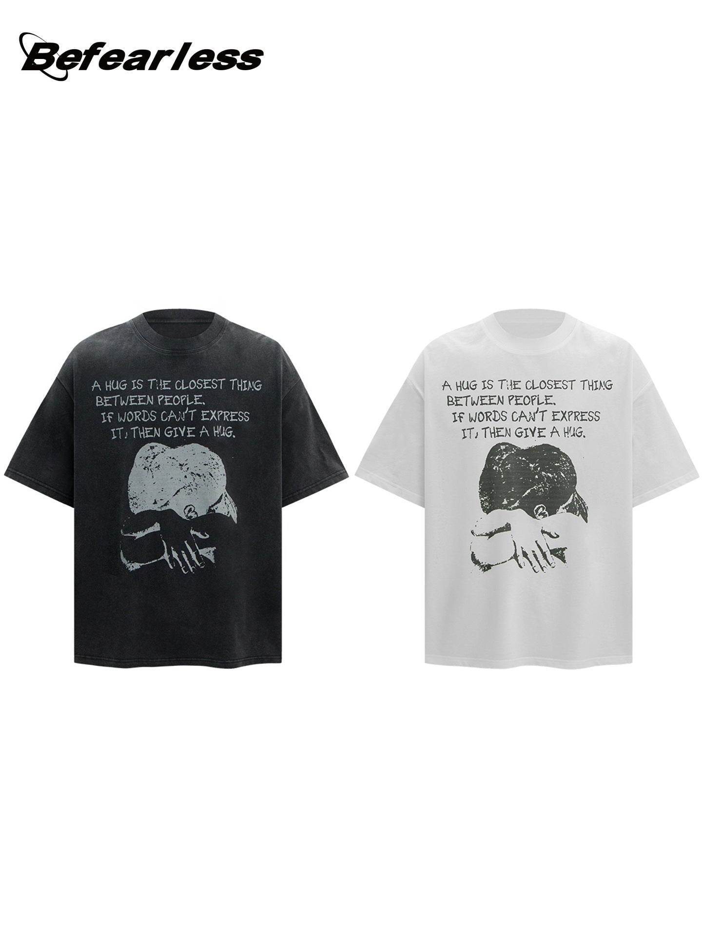 Washed Hug Graphic Oversize Short Sleeve T-Shirt WN26349