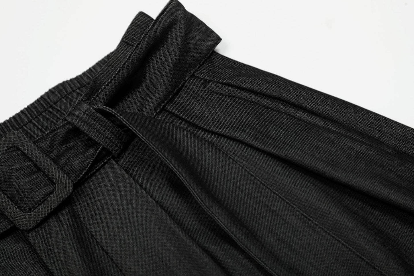 Curved Draped Design Wide Leg Trousers WN16526