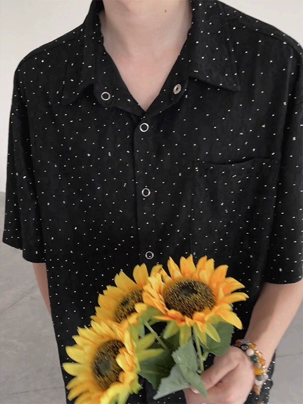 Starry Sky Design Oversize Short Sleeve Shirt WN19321
