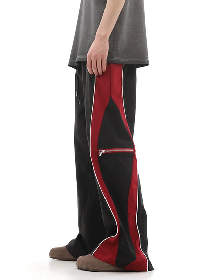 Color-Block Wide-Leg Sporty Pants WN10317