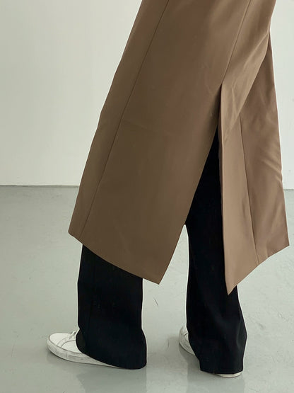 Shoulder-Pad Long Tailored Coat WN21467