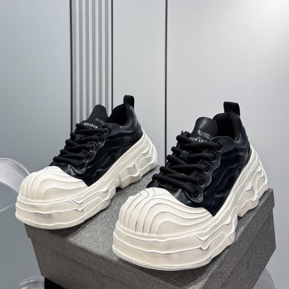 Thick-Sole Height-Increasing Shell-Toe Dad Sneakers WN24771