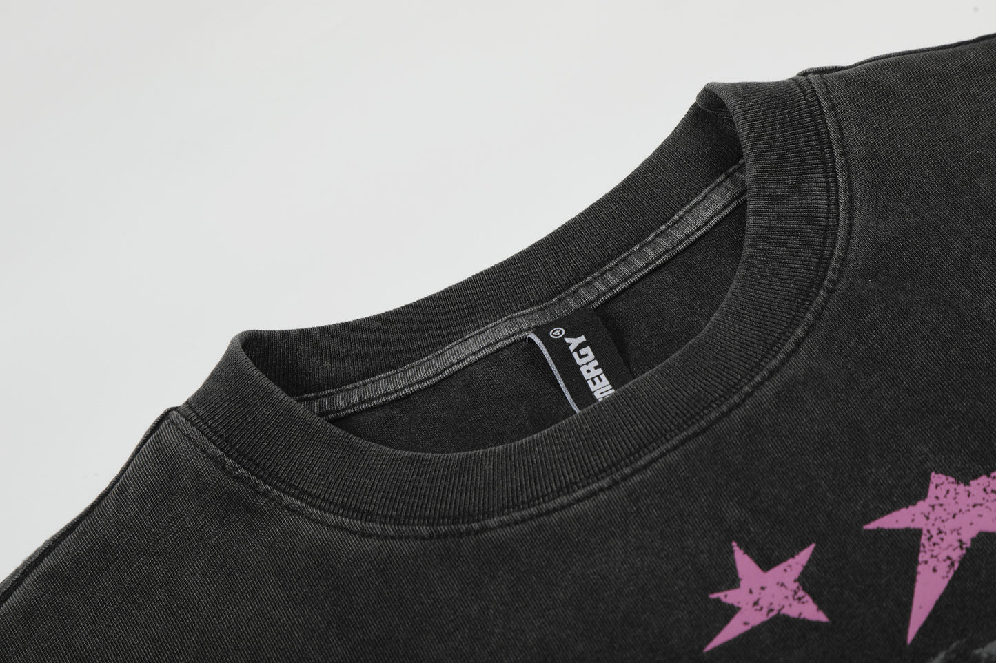 Washed Star Portrait Print Short Sleeve T-Shirt WN25535
