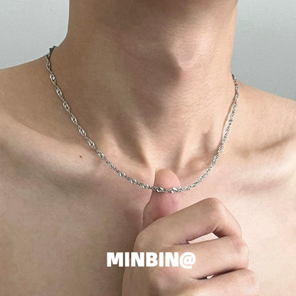 Wave Chain Titanium Steel Necklace WN19240