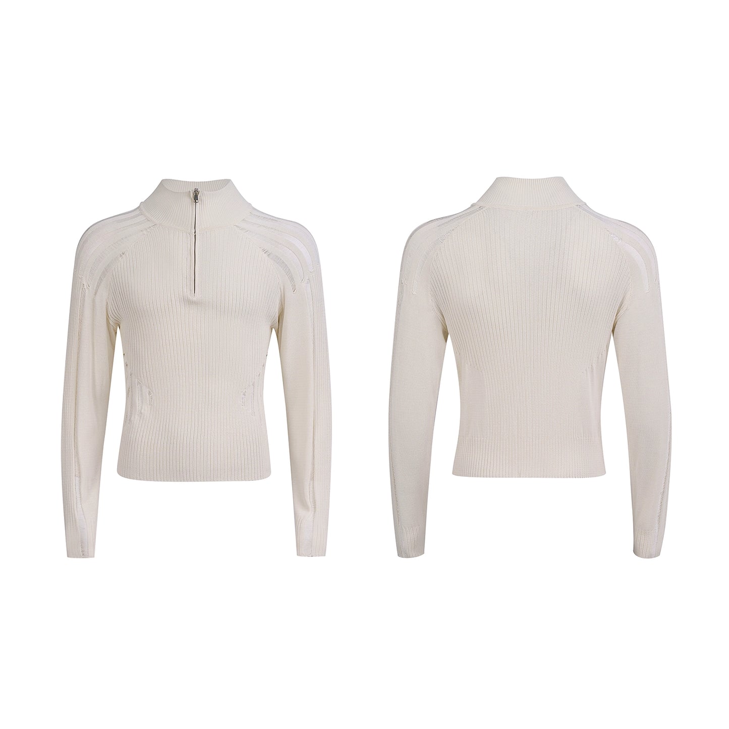 See-Through High-Neck Knit Sweater WN20386