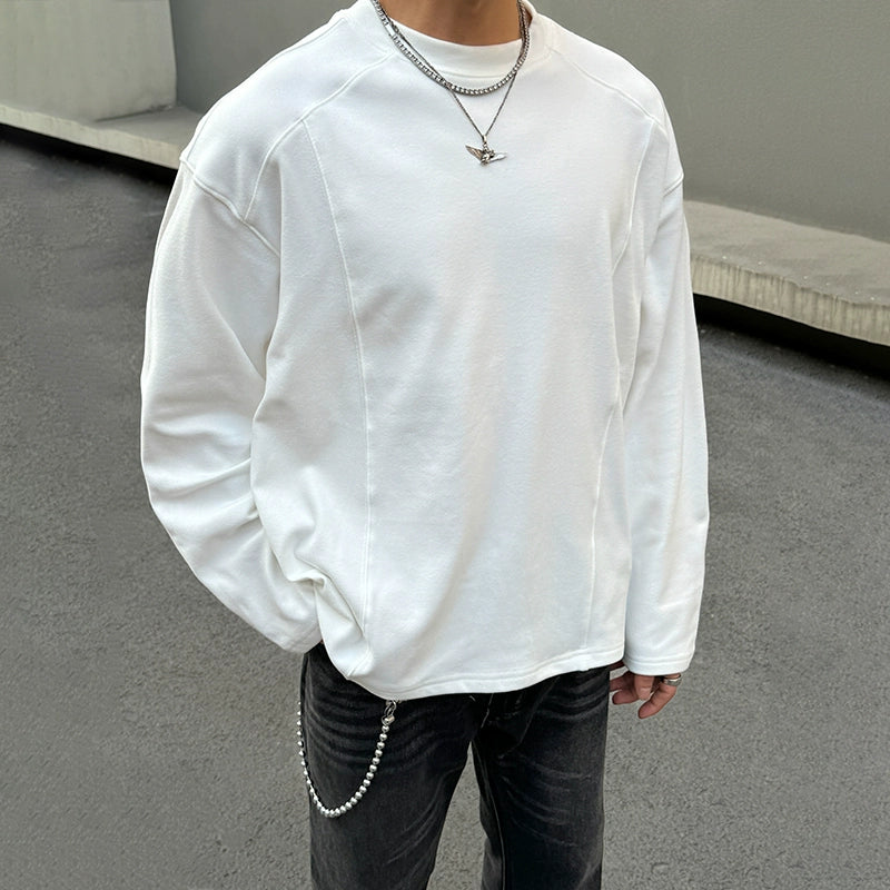 Fleece Patchwork Inner Long Sleeve T-Shirt WN19524