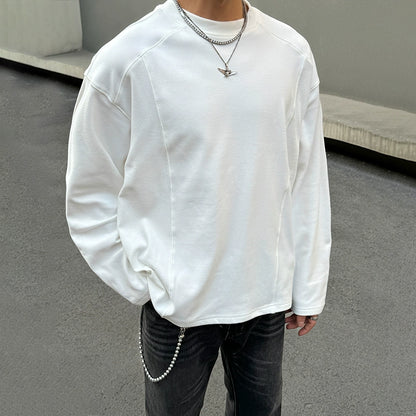 Fleece Patchwork Inner Long Sleeve T-Shirt WN19524