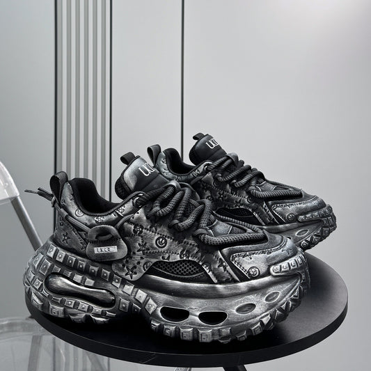 Embroidery Rope Lace Chunky Sole Sneakers WN24667