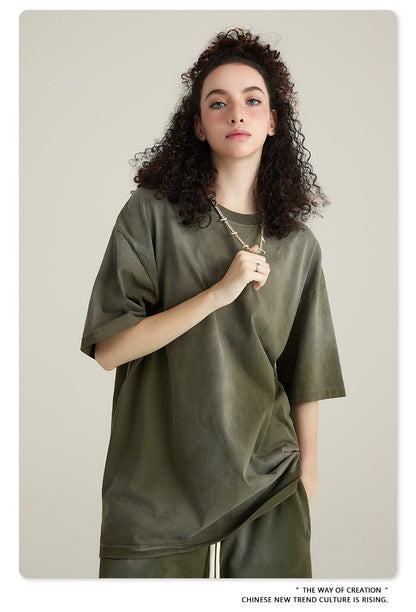 Washed Oversize Short-sleeve T-shirt WN6443