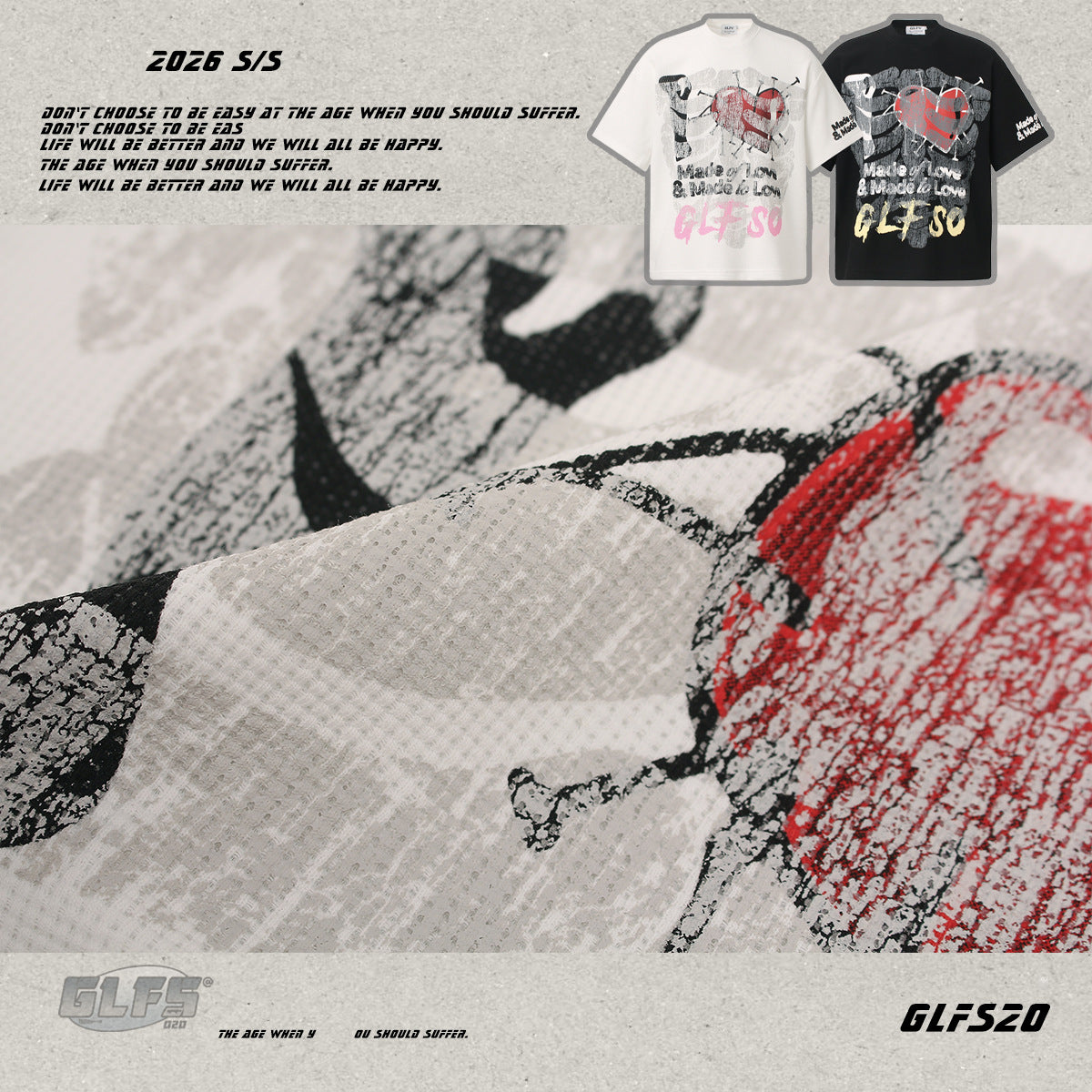 Skeleton Heart Graphic Short Sleeve T-Shirt WN26492