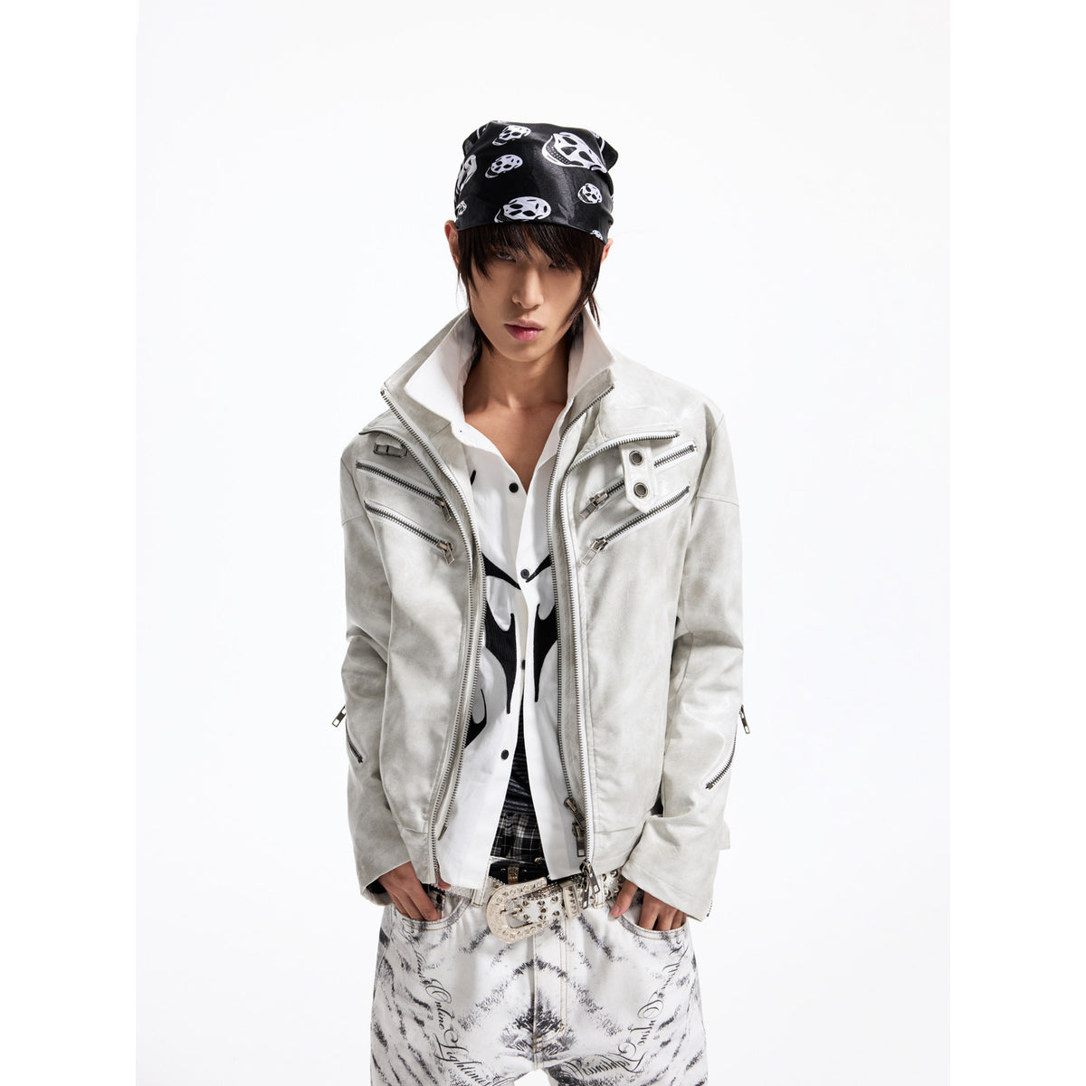 Detachable Fur Collar YKK Zipper Fitted Jacket WN27337