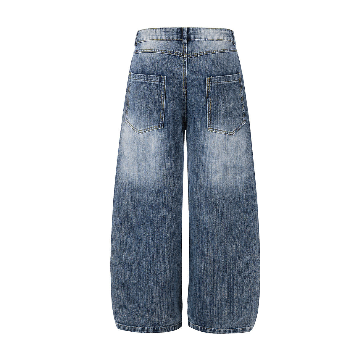 Washed Star Rhinestone Wide Leg Denim Jeans WN25458