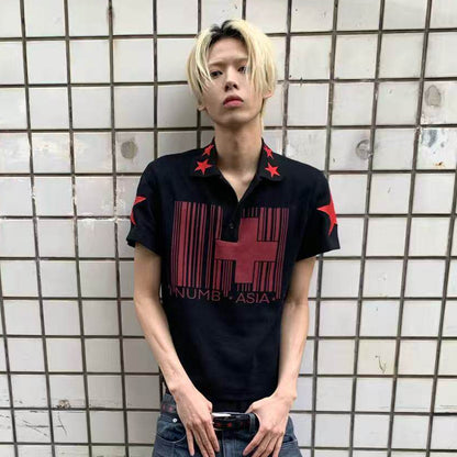 Star Cross Graphic Print Short Sleeve Shirt WN27232
