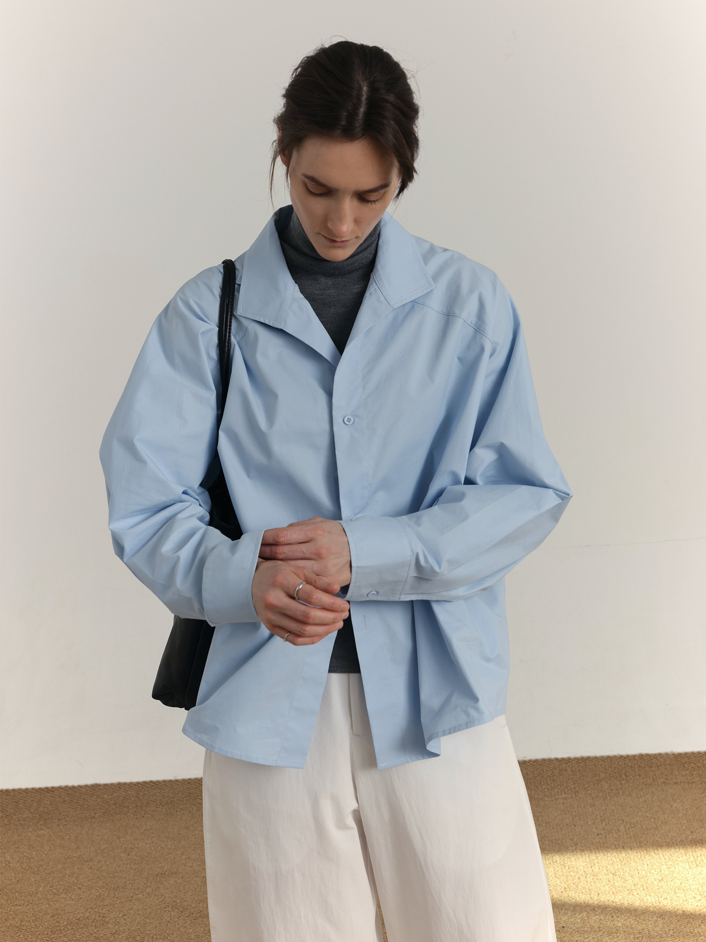 Plain Oversize Long Sleeve Shirt WN21613