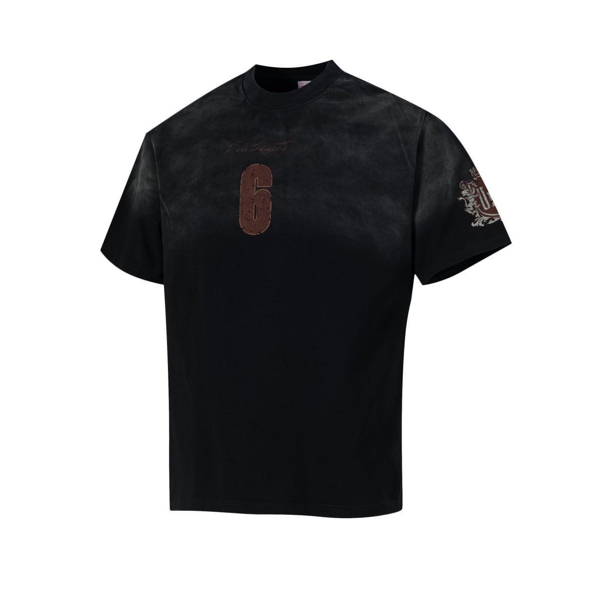 Spray Paint Number Print Short Sleeve T-Shirt WN26041