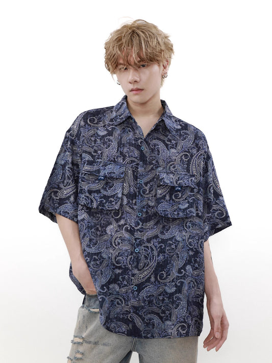 Flower Short Sleeve Oversize Shirt WN7532