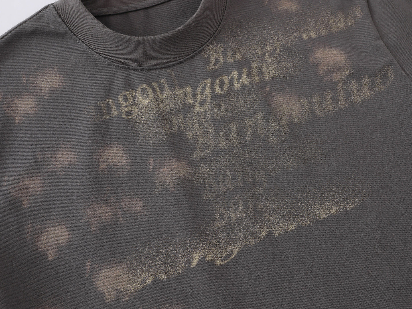 Bleach Washed Logo Print Short Sleeve T-Shirt WN25555