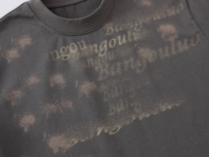 Bleach Washed Logo Print Short Sleeve T-Shirt WN25555