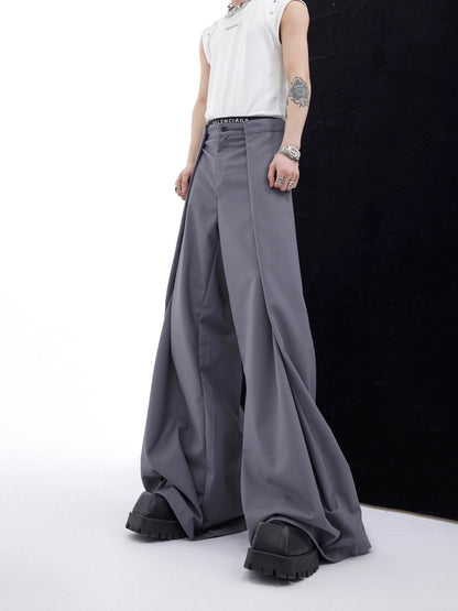 Double-Layer Design Wide Leg Trousers WN5317