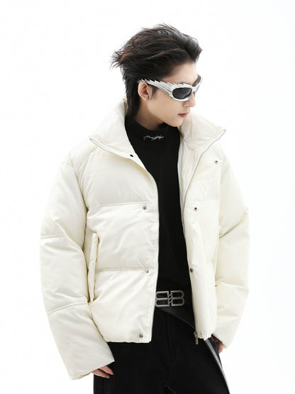 Short PU Leather Puffer Jacket WN10443