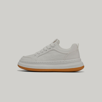 Embossed Platform Lace-Up Sneakers WN23509