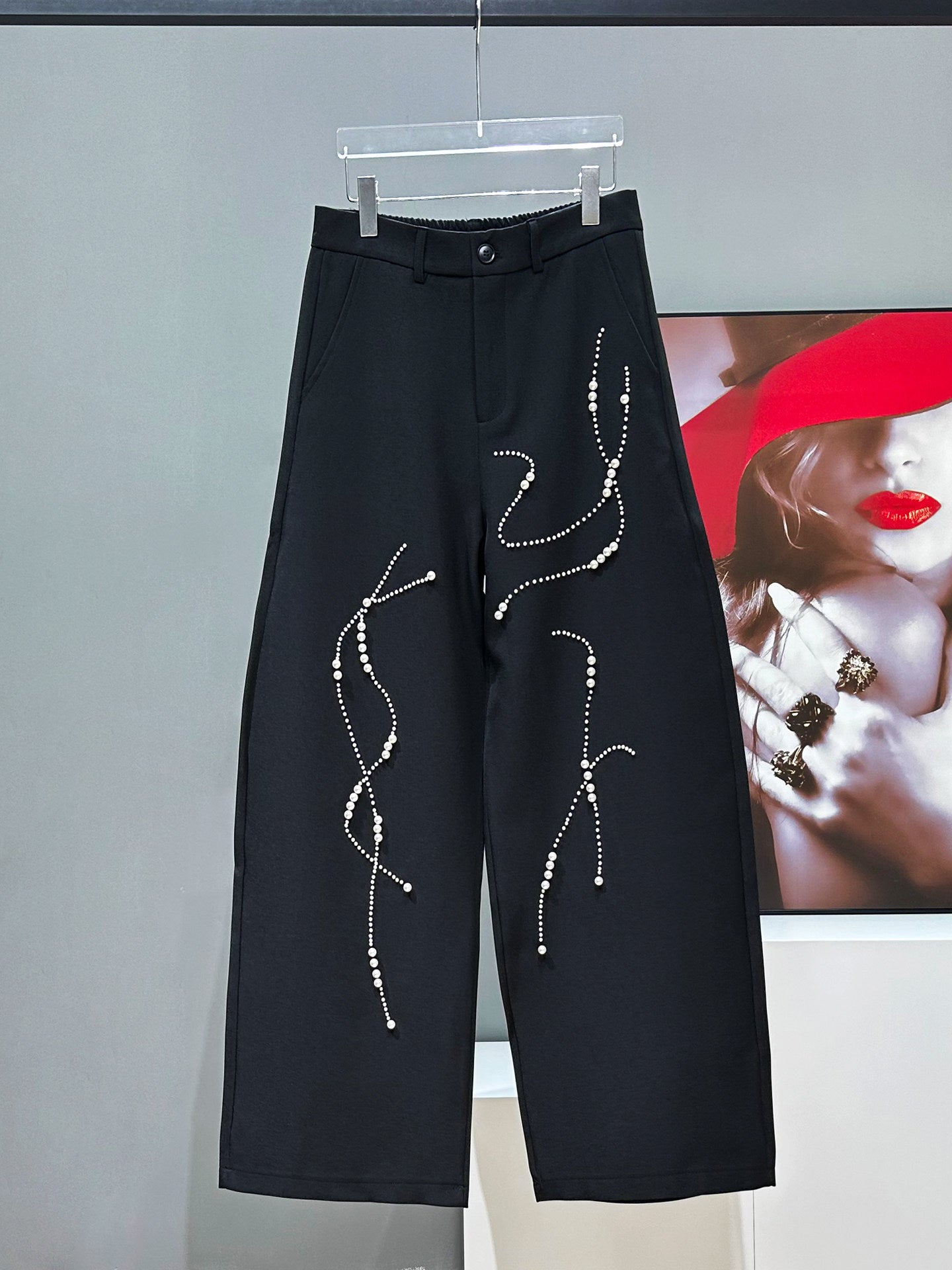 Pearl Short Jacket & Wide-Leg Straight Trousers Setup WN23966