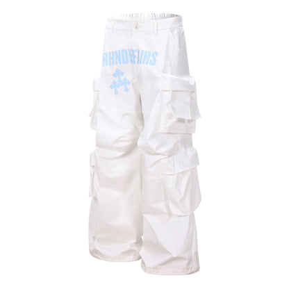 Multi-Pocket Wide Leg Cargo Pants WN25848
